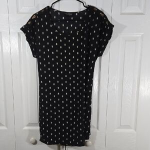 Sweet Wanderer Black and Gold Mini Dress